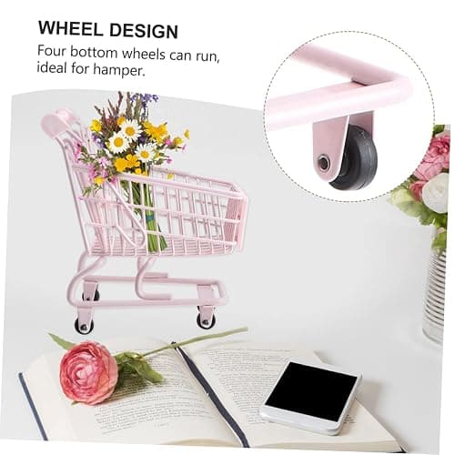 Garneck Supermarket Shopping Cart Toy Small Desk Organizer for Home Decor Cute Display for Bedroom Girl thumbnail 4