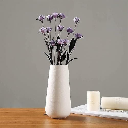 Weiße Vasen Keramik, Vase Weiß, Vasen Deko Keramik, Blumenvase Decorative, Vase Für Pampasgras, Für Pampasgras, Ideal Zur Lagerung Von Blumen Anderen Deko, Blumenvase Deko Wohnzimmer, Schlafzimmer thumbnail 5