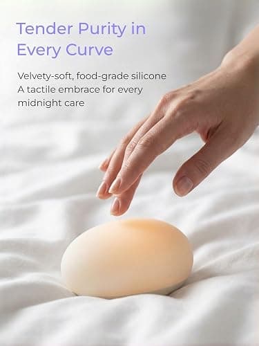 EASZZZ Baby Night Light, Flip & Touch Egg Light for Nursery, BPA-Free Silicone Nursing Lamp for Breastfeeding, Small Portable Dimmable Rechargeable Travel Nightlight, Newborn Essential Registry Gift thumbnail 5