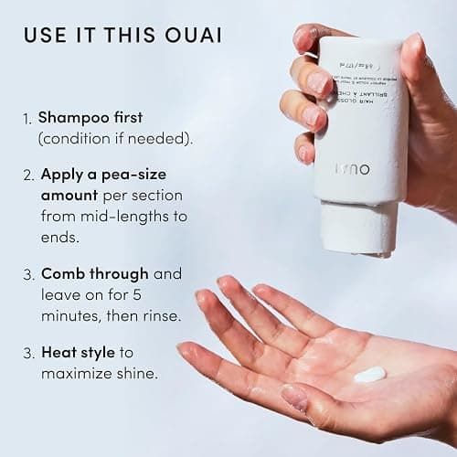 OUAI Hair Gloss - In-Shower Shiny Hair Treatment & Glaze (6 Oz) | With Frizz Control - Heat Protectant Infused with Hyaluronic Acid, Rice Water & Panthenol - Paraben, Phthalate & Sulfate Free thumbnail 7
