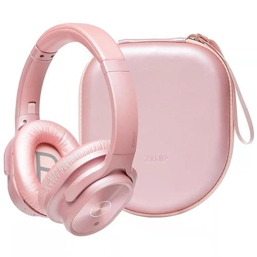 ZIHNIC Active Noise Cancelling Headphones, 40H Playtime Wireless Bluetooth Headset with Deep Bass Hi-Fi Stereo Sound,Comfortable Earpads for Travel/Home/Office (Rose Gold) - Image 1