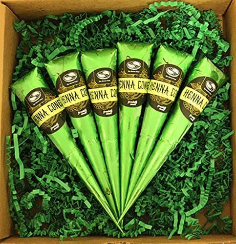 6 Pack of The Henna Guys 100% Natural Ready to Use Henna Cones For Redish Brown Hair Dye - Perfect for Spot hair coloring - Image 1