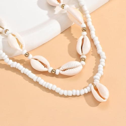 Nackiy Handmade Sea Shell Necklace for Women Summer Adjustable Natural Shell Collar Necklace thumbnail 6