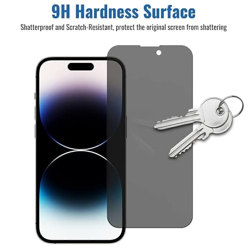 NEEPART 3 Pack Privacy Screen Protector for iPhone 14 Pro Max[6.7 inch], Sensor Protection, Dynamic Island Compatible, 9H Anti Spy Private Tempered Glass Film, Anti-Scratch, Case Friendly, Easy thumbnail 4