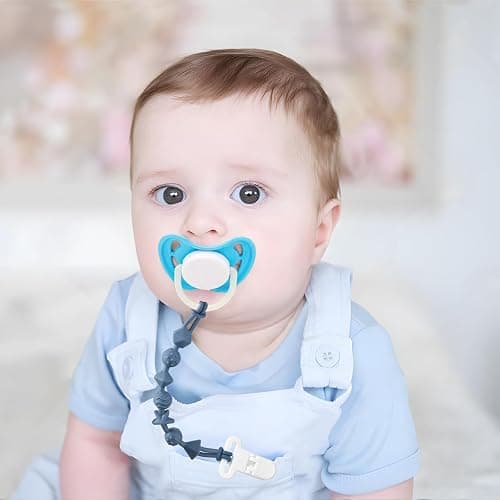 PandaEar 5 Pack Silicone Pacifier Clips, Baby Soother Clips with One Piece Design for Boys & Girls, Baby Pacifier Holder Clips for Teething Toys Teethers thumbnail 2