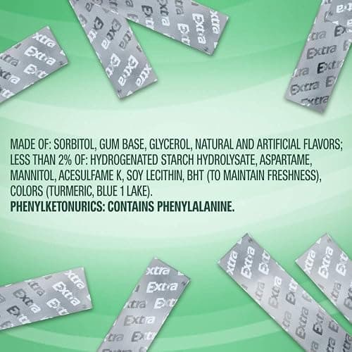 Extra Gum Spearmint Sugarfree Gum Bulk, Individually Wrapped, Perfect for Long Lasting Fresh Breath at School, Work & Travel 15 Count, Pack of 10 thumbnail 8