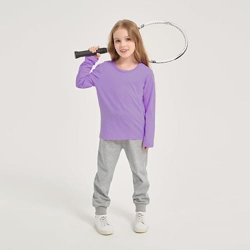 Girls/Toddlers Long Sleeve Shirts Kids Crewneck Soft Cotton Fall Tops Girls' Basic Long Sleeve Tee(2-14Years) thumbnail 5