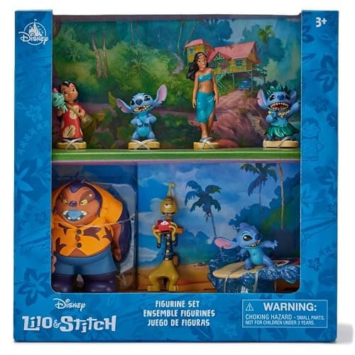 Disney Store Official Lilo & Stitch Figure Set – 7 Fully Sculpted Disney Figures Including Lilo, Stitch, Nani & More in Double-Tiered Box with Scenic Backgrounds thumbnail 5