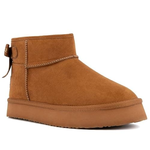 Juicy Couture Women Slip On Winter Boots Warm Microsuede Insulated Fashion Ankle Booties Outdoor Snow Boot-Olden - Image 1