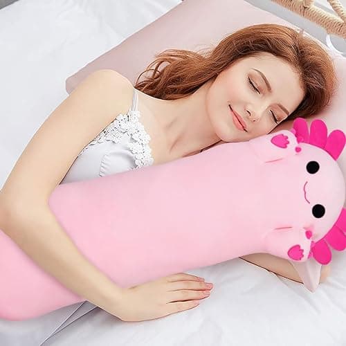 MIAOHAHA Plush Axolotl Toy Stuffed Animal Axolotl Toy Pillow Body Pillow Gift for Kids and Girls (Pink,110cm/43.3in) thumbnail 3