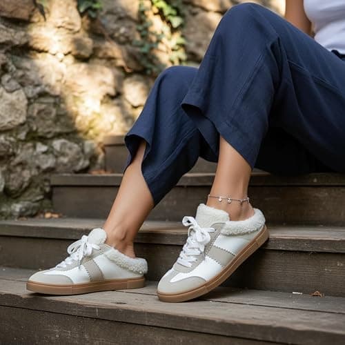 CUSHIONAIRE Blade Women’s Slip On Sneaker Mule – Faux Leather & Suede Backless Sneaker with Memory Foam & Cozy Lining thumbnail 3