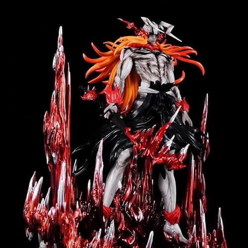 YLQANONG Hollow Ichigo Figures Ulquiorra Cifer Anime Figure Statues Horned Ichigo/Black Wing Ulquiorra Anime Action Figurine 12.6IN thumbnail 7