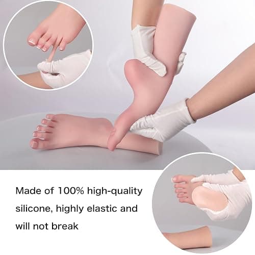 MOTLEYBEAN Realistic Female Feet One-Piece Molding No Edge Lines Soft Silicone Feet Mannequin Not TPE for Jewelry Display Tattoo Practice Art Collection (Right Foot-Ivory) thumbnail 3