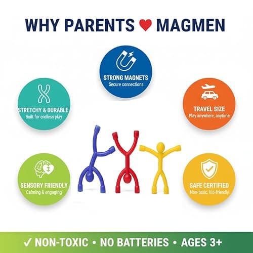 MAGMEN Strong Magnetic Fidget Toys for Kids & Adults - 20 Pack Sensory Toys for ADHD Autism Anxiety - Educational STEM Building Set - Travel Desk Toys - Stress Relief for Focus & Calm Ages 3+ thumbnail 3