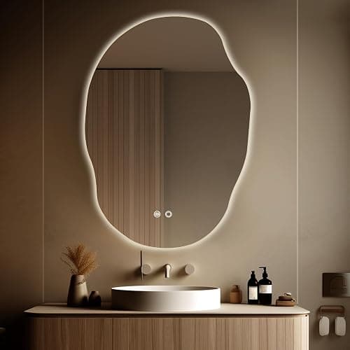 WallBeyond LED Bathroom Mirror with Lights, 25 x 35 Inch Led Bathroom Vanity Mirror for Wall, Anti Fog Mirror for Bathroom, 3 Colors and Dimmable Light, Horizontal/Vertical - Image 1
