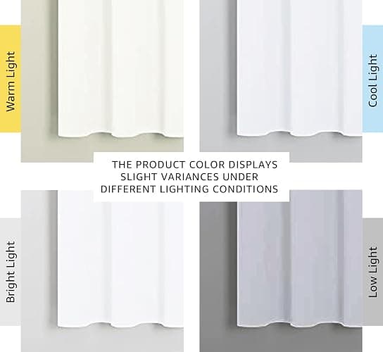 NICETOWN White Window Curtain Panels - 50% Light Blocking Curtains for Bedroom & Dining Room Window (Set of 2, 42 inches x 63 inches) thumbnail 4