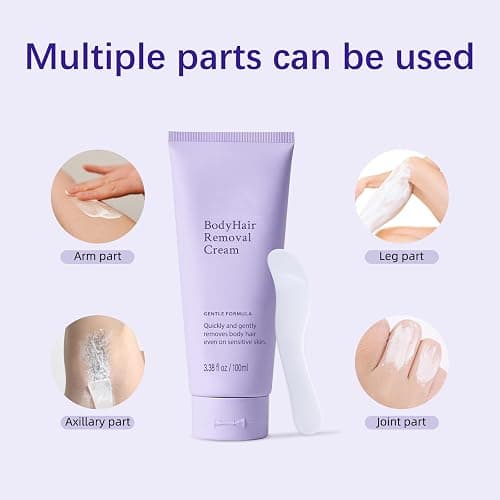 Body & Facial Hair Removal Cream, Gentle Safe for Sensitive Skin, Painless Hair Removal for Women & Men, 3.38 fl oz thumbnail 5