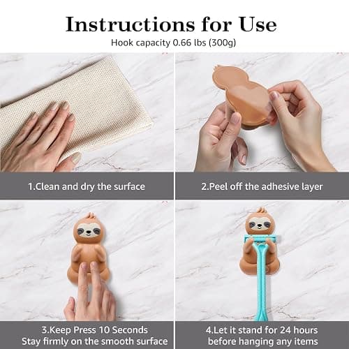 Mhfpl Cute Sloth Razor Holder Shower, Cute Gadgets Leg Razor Holder, Funny Bathroom Decor Accessories for Women Mom Sister Friend Wife Girlfriend, Women's Razor Hang in Shower, Sloth Gifts for Women thumbnail 4