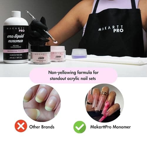 MakarttPro Professional Acrylic Brush Cleaner & Acrylic EMA Monomer for Acrylic Kolinsky Brushes and Nail Art Brushes for Nail Technicians Set thumbnail 4