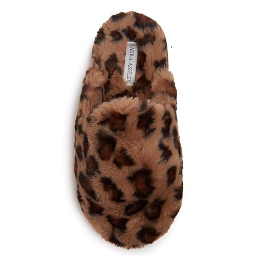Laura Ashley Ladies All Over Plush W/Memory Foam Slippers - Image 1