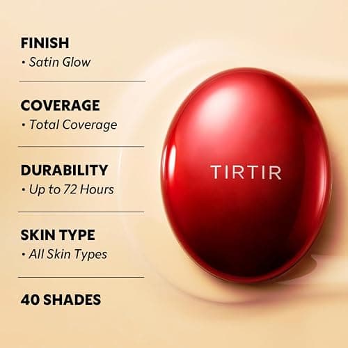 TIRTIR Mask Fit Red Cushion Foundation, Glass Skin, Long-Lasting, Lightweight, Buildable Coverage, Radiant Semi-Matte Finish, All Skin Types, Korean Cushion Foundation, #21N Ivory, 18g thumbnail 5