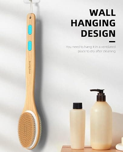 Metene Shower Brush with Soft and Stiff Bristles, Bath Dual-Sided Long Handle Back Scrubber Body Exfoliator for Wet or Dry Brushing - 1 Count (Pack of 1) thumbnail 6