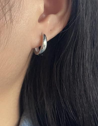 Tiny Small Sleeper Hoop Earrings for Women Cartilage 925 Sterling Silver Tragus Cuff Hinged Huggie Mini Hoops 10mm 13mm 15mm Fashion Jewelry Gifts Hypoallergenic for Birthday thumbnail 2
