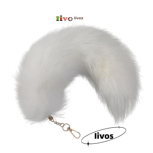 Iivos Fluffy Therian Fox Tail Keychain - Soft Plush Accessory for Cosplay, Ren Faire, and Everyday Use - Detailed Design thumbnail 2