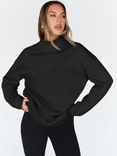 Trendy Queen Womens Oversized Sweatshirts Turtleneck Pullover Long Sleeve Hoodies Tops Fall Fashion Outfits 2025 Clothes thumbnail 2