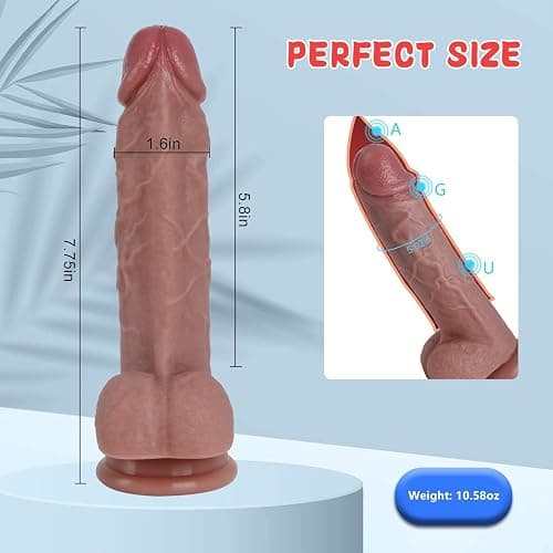 Sex Toys Dildo 7.8 Inch Realistic Silicone Dildo, Safety Material for Clitoral Vagina and Anal Stimulation with Strong Suction Cups, Sex Adult Toys for Women and Couple - Realistic Dildo-Flesh thumbnail 3