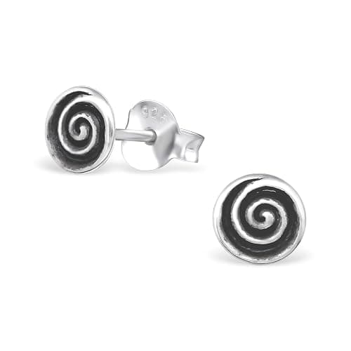Laimons Damen-Ohrstecker Damenschmuck Spirale oxidiert Sterling Silber 925 - Image 1