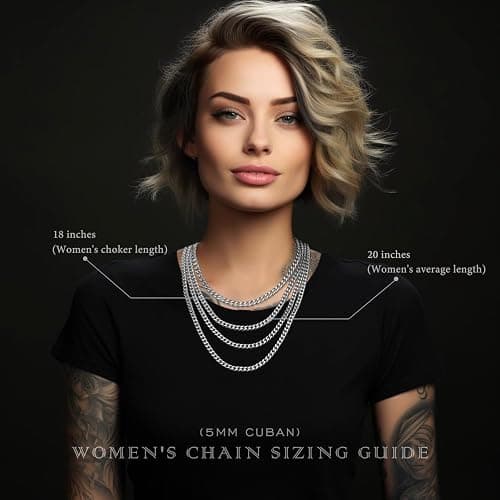 KRZ Silver Cuban Link Chain for Men 5mm Miami Chains for Men Stainless Steel Chains 925 Sterling Silver Necklace for Men and Women Jewelry thumbnail 4