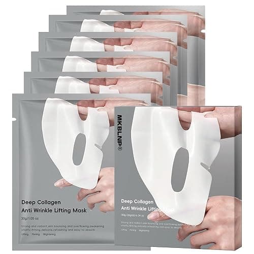 Collagen Face Mask Hydrating Overnight Collagen Face Mask (6 pcs/1 Box) Deep Collagen Anti Wrinkle Lifting Mask - Pure Collagen Films for Improve Elasticity Firming And Moisturizing - Image 1