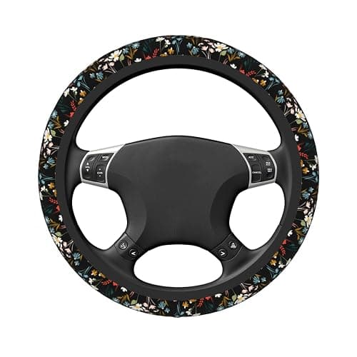 Chic Wildflowers Steering Wheel Cover for Men Women Universal Car Accessories 15 Inch Neoprene Auto Interior Decor thumbnail 3