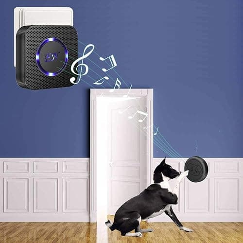 Dog Door Bell Doggie doorbells for Potty Training with Warterproof Touch Button Dog Bells Included 2 Receivers + 3 Buttons thumbnail 2