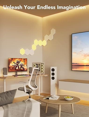 Govee Glide Hexa Light Panels, RGBIC Hexagon LED Wall Lights, Wi-Fi Smart Home Creative Wall Lights with Music Sync, Works with Alexa Google Assistant for Indoor Gaming Decor, 10 Pack thumbnail 9
