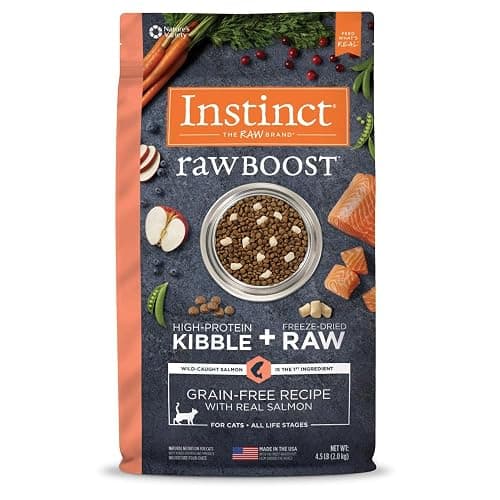 Instinct Raw Boost, Natural Dry Cat Food with Freeze Dried Pieces, High Protein, Grain Free Recipe - Real Salmon, 4.5 lb. Bag - Image 1