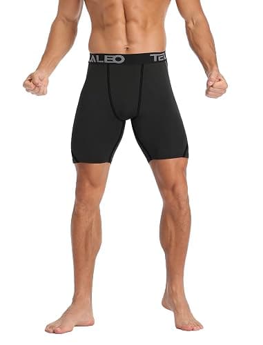 TELALEO 6 or 5 Pack Compression Shorts for Men Spandex Sport Shorts Athletic Workout Running Performance Baselayer Underwear thumbnail 2