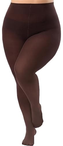 Viozocy Plus Size Tights for Women, Run-Resistant High Waist Oversize Pantyhose, Semi Opaque Nylon Tights 1X, 2X, 3X, 4X - Image 1