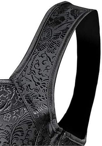 ADELCE Women's Lace up Gothic Jacquard Shoulder Straps Tank Overbust Shaper Corset Bustiers Top thumbnail 5