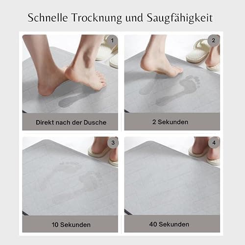 Lukada | Tapis de bain en pierre | Tapis de douche antidérapant | Tapis de sol en pierre | Tapis de douche à séchage rapide 60 x 39 cm | Tapis de salle de bain en terre de diatomée de qualité thumbnail 3