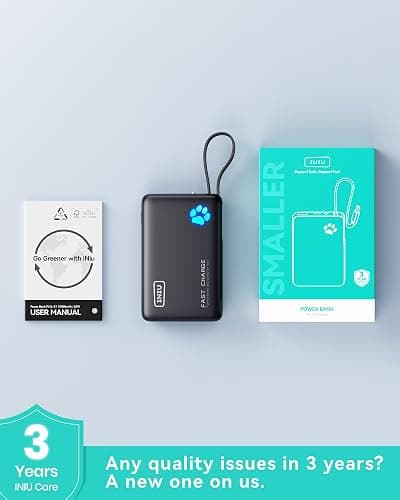 INIU 45W Power Bank, Fast Charging Portable Charger with Built-in USB C Cable, 10000mAh Small Type C Powerbank, Battery Pack for iPhone 17 16 15 14, iPad, Samsung S25 S24 etc Travel Camping Essentials thumbnail 8