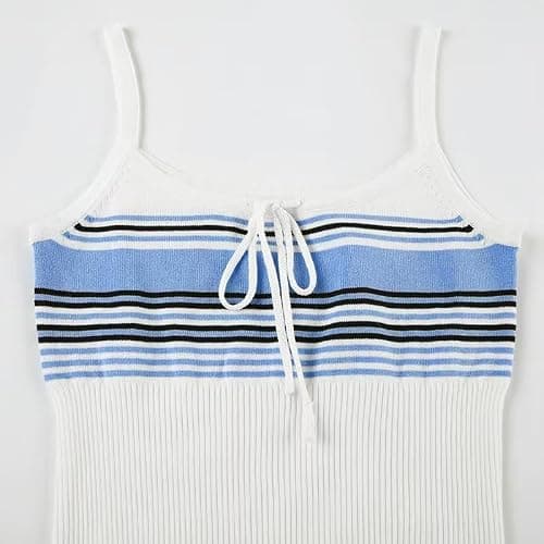 YHUCTRE 2025 Summer Women Two Piece Outfits Sets Women Vest Pants Set Sleeveless Top Loose Drawstring Waist Pants thumbnail 5