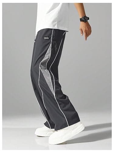 QJQ Men's Baggy Sweatpants Y2K Parachute Drawstring Wide Leg Pants Vintage Cargo Track Pants Casual Streetwear thumbnail 5