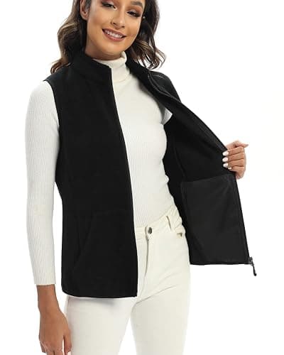 Xeoxarel Women's Fleece Vest with 6 Pockets (XS-2XL) - Small - Black thumbnail 4