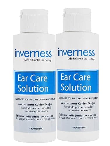 INVERNESS After Piercing Ear Care Solution 4 Oz 2-Pack – Gentle Piercing Care For Newly Pierced Ears - Image 1