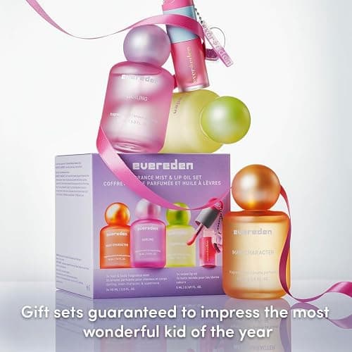 Evereden Kids Fragrance Gift Set, 3 Hair & Body Mists + Tinted Lip Oil | Developed with Harvard & Stanford Dermatologists | 3 Collectible Hair & Body Mists & Tinted Lip Oil for Girls & Teens thumbnail 3