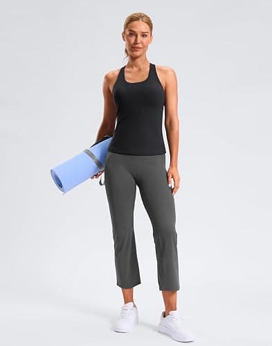 Soothfeel Womens Workout Tank Tops with Built in Bra Racerback Athletic Yoga Top High Neck Sports Gym Sleeveless Shirts thumbnail 7