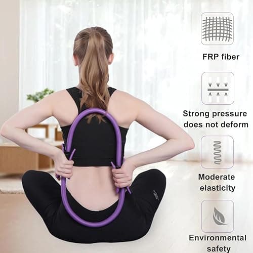 HoldOneLight Essential Pilates Workout Kit for Women – Includes Pilates Ring, 25cm Yoga Ball, Booty Bands & Figure-8 Resistance Band – Complete Home Pilates Equipment Set for Fitness Exercises thumbnail 3