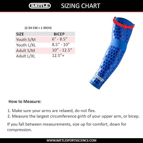 Battle Ultra-Stick Full Arm Sleeve – Compression Support Sleeves with Ultra-Tack Grip – Forearm and Elbow Protection, Single thumbnail 4